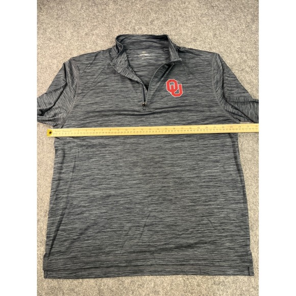 Oklahoma Sooners Top of‎ the World Quarter Zip Pullover Gray Heather Mens NWOT - Picture 5 of 7